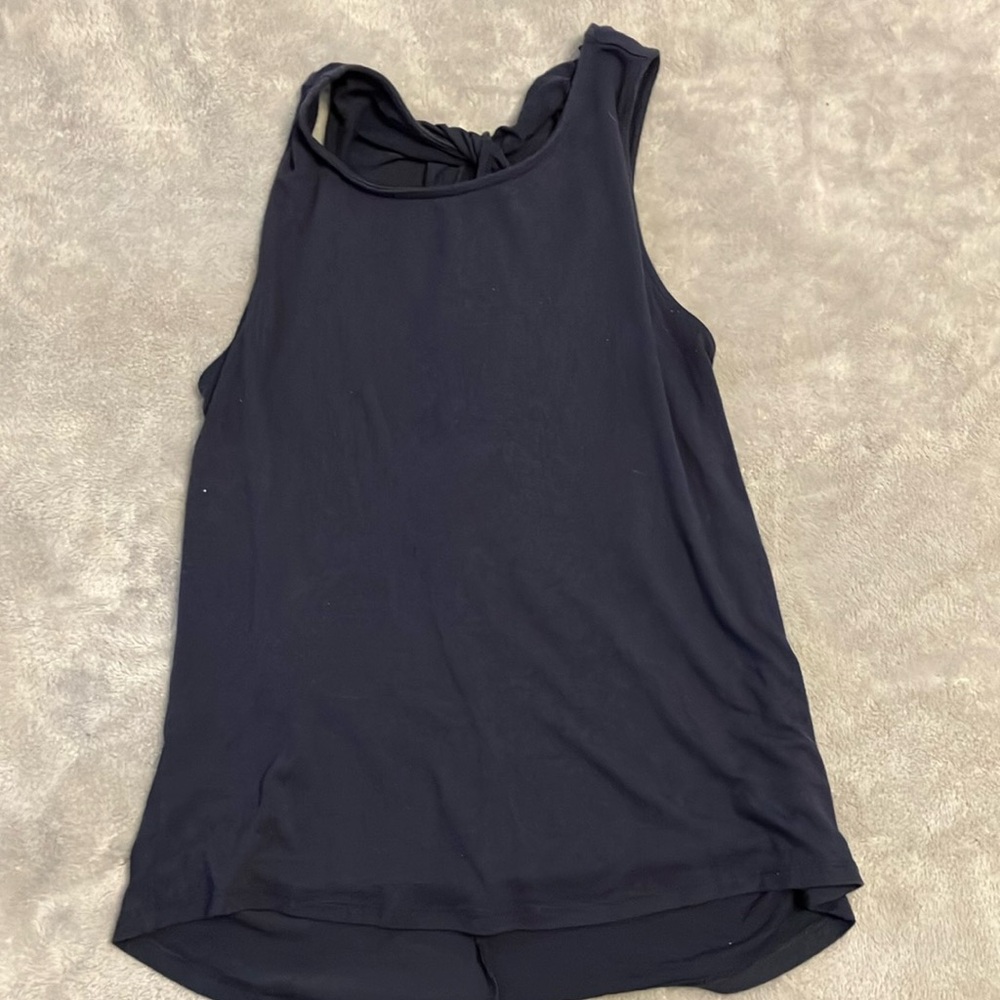Athleta navy knot-back tank medium